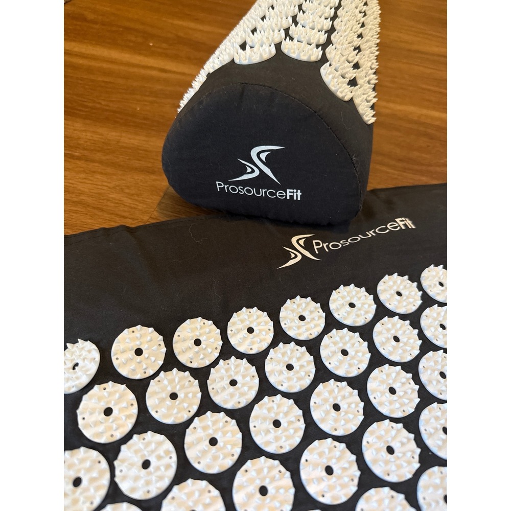 ProsourceFit Acupressure Mat and Pillow Set Black White Back Neck Pain Relief - Picture 4 of 4